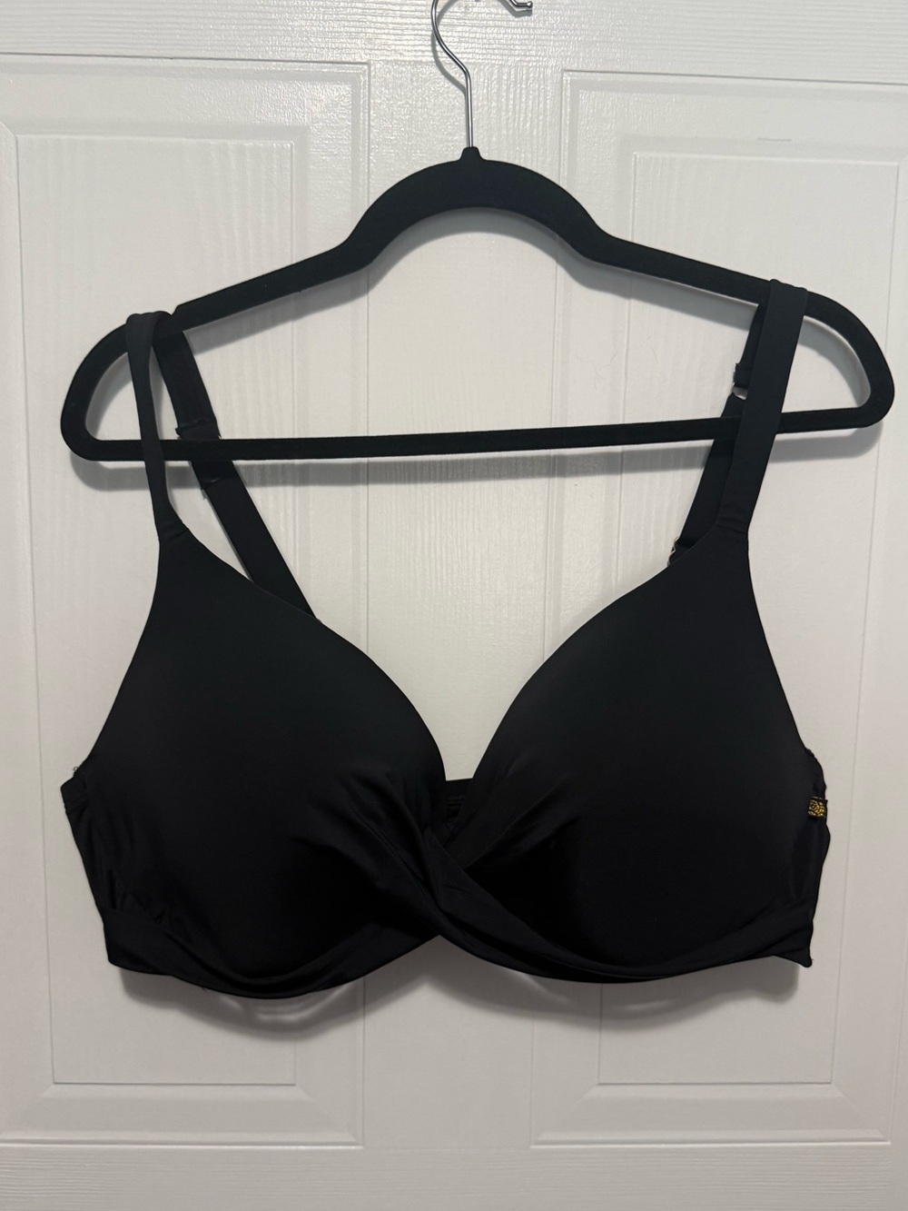 Black Twist-Front Swim Top